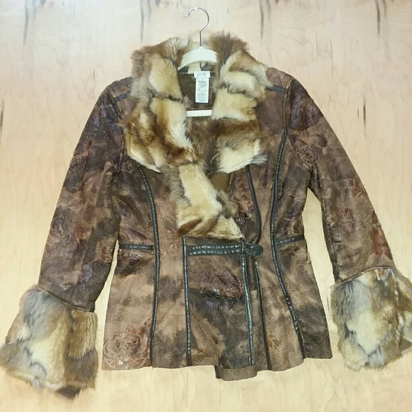 Cache Jackets & Blazers - Cache Faux Fur and Suede Jacket